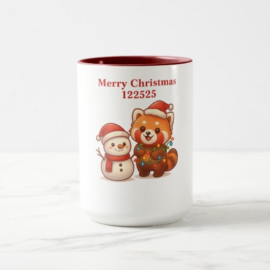 雪だるまとレッサーパンダ マグカップ (中央)