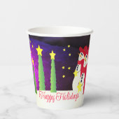 雪だるまとレッドスカーフ 紙コップ (裏面)