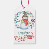 雪だるまとレッドバードリース ギフトタグ (正面)