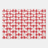 雪だるまとレッドボウタイブラックバッファロープリドトリムW ラッピングペーパーシート (正面2)