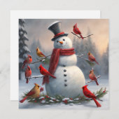 雪だるまとレッド深紅色スノウイ (正面/裏面)