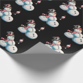 雪だるまとワインクリスマスおもしろいクリスマスギフト ラッピングペーパー (角)