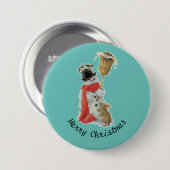 雪だるまと友だちボタン 缶バッジ (正面&裏面)