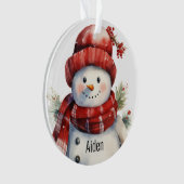雪だるまと名前アクリル オーナメント (正面)