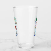 雪だるまと女の子のダンサーのガラス タンブラーグラス (左)