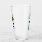 雪だるまと女の子のダンサーのガラス タンブラーグラス (右)