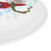 雪だるまと女の子のダンサーのクリスマスカッティングボード カッティングボード (角)