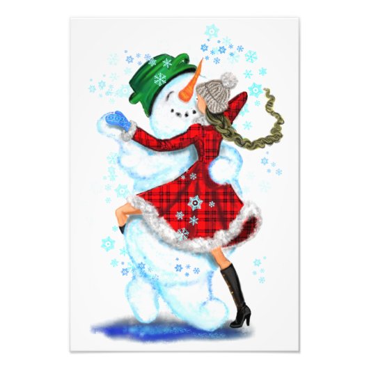 雪だるまと女の子のダンサー ポスター (正面)