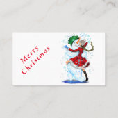 雪だるまと女の子の踊りクリスマス名刺 名刺 (裏面)
