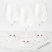 雪だるまと女の子ダンサーのクリスマスワイングラスラベル ワイングラスタグ (セット)