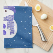 雪だるまと寝台 キッチンタオル (四つ折り)