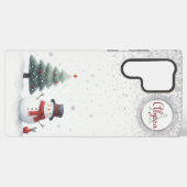 雪だるまと常緑樹 SAMSUNG GALAXYケース (裏面横)