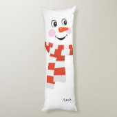 雪だるまと幸せな顔 ボディピロー (裏面 (縦))