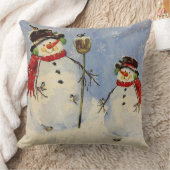 雪だるまと息子 クッション (ブランケット)