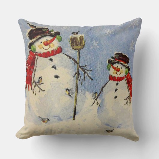 雪だるまと息子 クッション (正面)