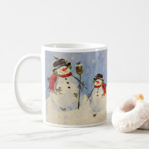 雪だるまと息子 コーヒーマグカップ