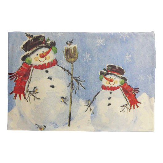 雪だるまと息子 枕カバー (裏面-左)