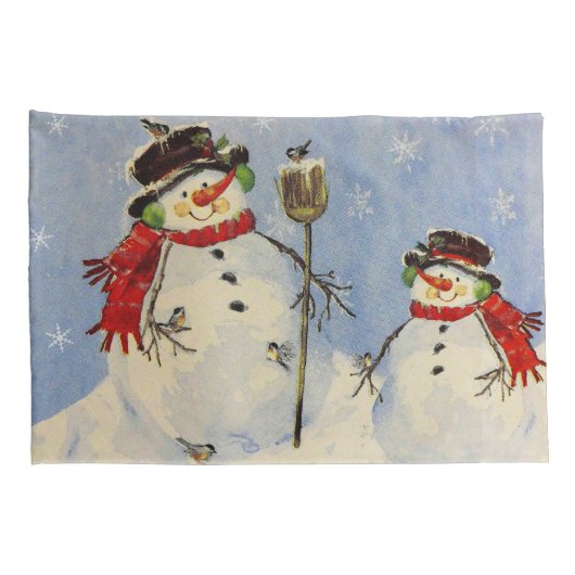 雪だるまと息子 枕カバー (裏面-右)