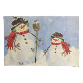 雪だるまと息子 枕カバー (正面左)