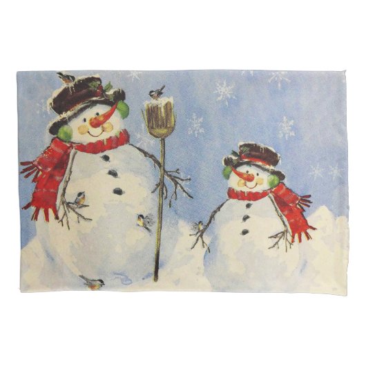 雪だるまと息子 枕カバー (正面左)