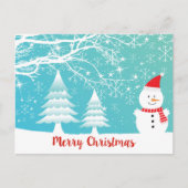 雪だるまと抽象芸術雪 ポストカード (正面)