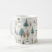 雪だるまと木々 コーヒーマグカップ (正面左)