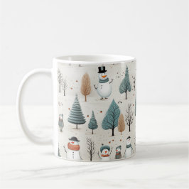 雪だるまと木々 コーヒーマグカップ