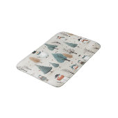 雪だるまと木々 バスマット (アングル)