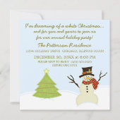 雪だるまと木のクリスマスパーティーの招待状 招待状 (正面)