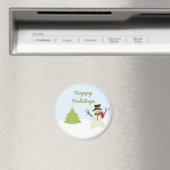 雪だるまと木のクリスマスマグネット マグネット (インサイチュ (食洗機))