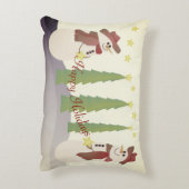雪だるまと木 アクセントクッション (裏面(縦))