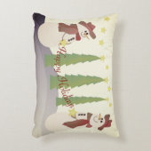 雪だるまと木 アクセントクッション (正面(垂直))