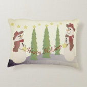 雪だるまと木 アクセントクッション (裏面)
