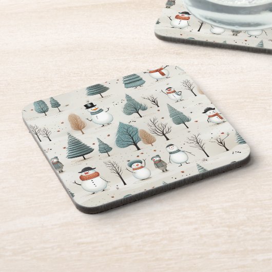 雪だるまと木 コースター (左側)