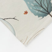 雪だるまと木 フリースブランケット (角)