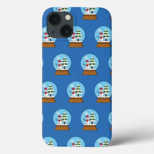 雪だるまと松の木のスノーグローブ Case-Mate iPhoneケース (裏面)