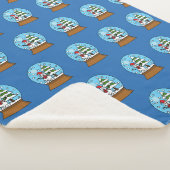 雪だるまと松模様の雪球体 シェルパブランケット (3/4)