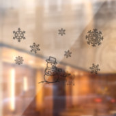 雪だるまと犬が雪の中 ウィンドウサイン (シート2)