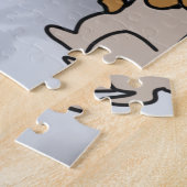 雪だるまと犬と猫の友情 | おもしろい ジグソーパズル (側面)