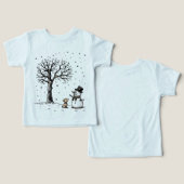 雪だるまと犬：冬の友情 (デザイン正面&裏面)