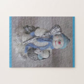 雪だるまと箒 ジグソーパズル (横)