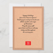 雪だるまと米国フラッグクラフト紙クリスマス シーズンカード (裏面)