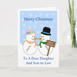 雪だるまと義理の息子クリスマスカード シーズンカード