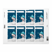 雪だるまと豚のクリスマスパーソナライズされたまで ラベル (フルシート)