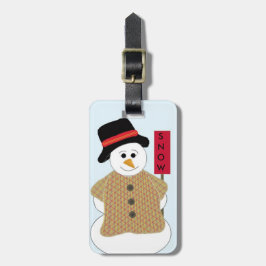 雪だるまと雪のサイン ラゲッジタグ