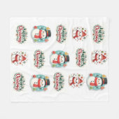 雪だるまと雪の女 フリースブランケット (正面(横))