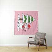 雪だるまと雪の松 タペストリー (インサイチュ(横))