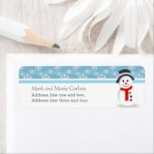 雪だるまと雪の結晶のカスタムクリスマス ラベル (インサイチュ)