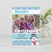 雪だるまと雪の結晶のカスタム写真 シーズンカード (スタンド正面)