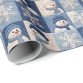 雪だるまと雪の結晶のクルトン パターン ラッピングペーパー (ロールコーナー)